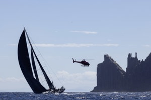 MASTER LOCK COMANCHE rounding Tasman island, Sail No: CAY007, Owner: Matt Allen/James Mayo - Charterers, Skipper: Matt Allen/James Mayo, Club: CYCA/RPEYC, NSW, Design: VPLP Verdier 100, LOA (m): 30.5, Year: 2014