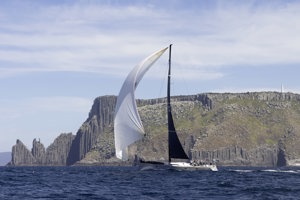 Rounding Tasman Island 

ARAGON, Sail No: NED8313, Owner: Andries Verder, Skipper: Andries Verder/Josh Axler, Club: RMYC, NETHERLANDS, Design: Marten 72, LOA (m): 22.1, Year: 2006