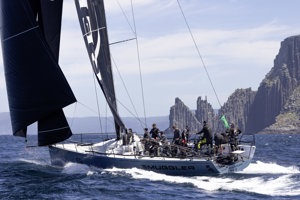Rounding Tasman Island 

SMUGGLER, Sail No: 6952, Owner and Skipper: Sebastian Bohm, Club: CYCA, NSW, Design: TP52, LOA (m): 15.9, Year: 2006