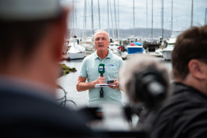 Announcing the outcome of the protest by the Race Committee against BNC - my::Net / Leon.    Image: CYCA | Ashley Dart