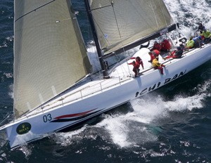 Matt Allen's Ichi Ban after the start of the Rolex Sydney Hobart