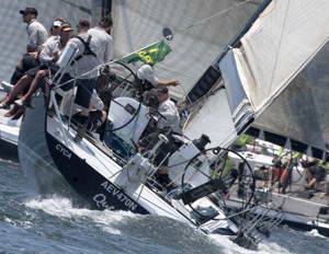 Bob Steel's Quest in action during the start of the 64th Rolex Sydney Hobart Yacht Race