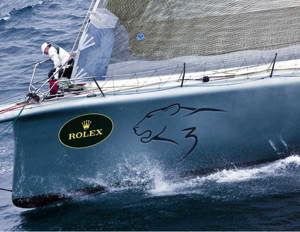 Bowman on Mike Slade’s Farr 100  ICAP Leopard in action