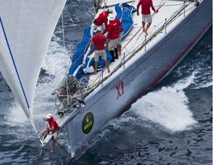 Bob Oatley owned, Mark Richrds skippered Wild Oats XI on her journey south to Hobart in the 65th Rolex Sydney Hobart