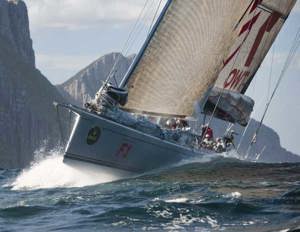 Neville Crichton's Alfa Romeo rounding Tasman Island