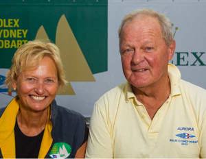 Jim and Mary Holley, owners of the modified Farr 40 Aurora