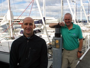 James and Biddy (Robert) Badenach on the dock in Hobart