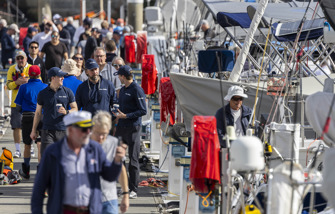 Pre-race excitement, on the docks at Noakes Sydney Gold Coast Yacht Race