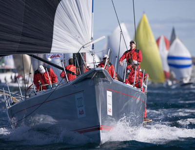 Lead boats neck and neck