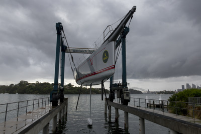 BoatsonTV vision from Wild Oats XI coming out of the water