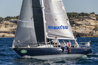 Komatsu Azzurro enjoy the box seat en route to the finish