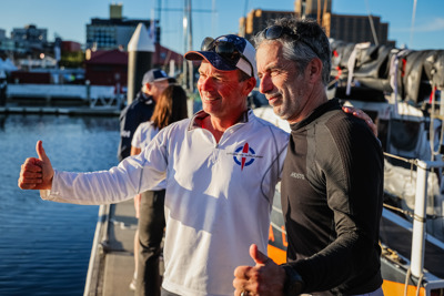 Rupert Henry and Corentin Douguet, co-skippers of Mistral.     Image: CYCA | Salty Dingo