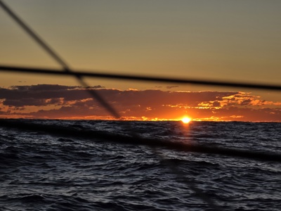 The setting sun from Frantic