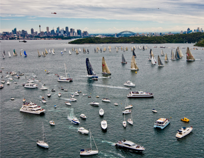 A Blaze of Colour Against a Grey Sydney Sky