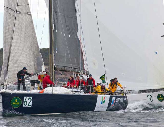 Gale force conditions take out five yachts within an hour