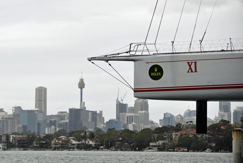 Wild Oats XI's Retractable Bow Centreboard. Credit Peter Blakeman, Extreme Film and Photographics