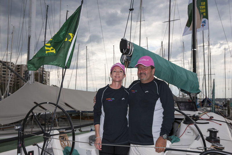 Judi Burrell and Warwick Sherman aboard Occasional Coarse Language Too