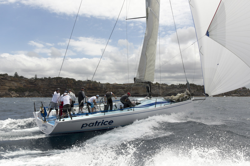 Patrice, bow up and flying in the CYCA Trophy – Passage Series
