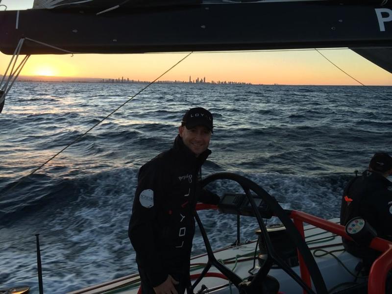 Michael Clarke all smiles on approach to the finish line. Credit Twitter- Michael Clarke