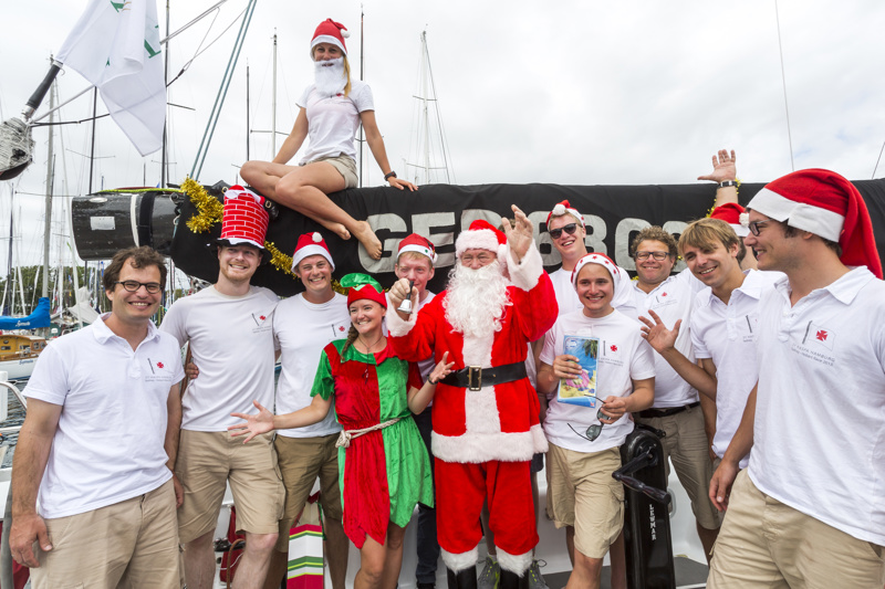 Santa visiting the Cruising Yacht Club Australia docks