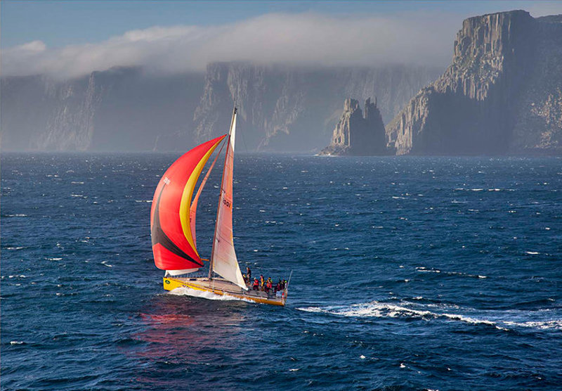 Quetzalcoatl flying under spinnaker in the RSHYR 2009. Image Credit: Richard Bennett