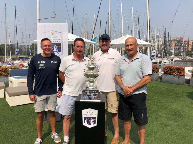 Craig Neil (Quest), Carl Crafoord (Sail Exchange), Matt Allen (Ichi Ban) and Ed Psaltis (Midnight Rambler) with Tattersall Cup