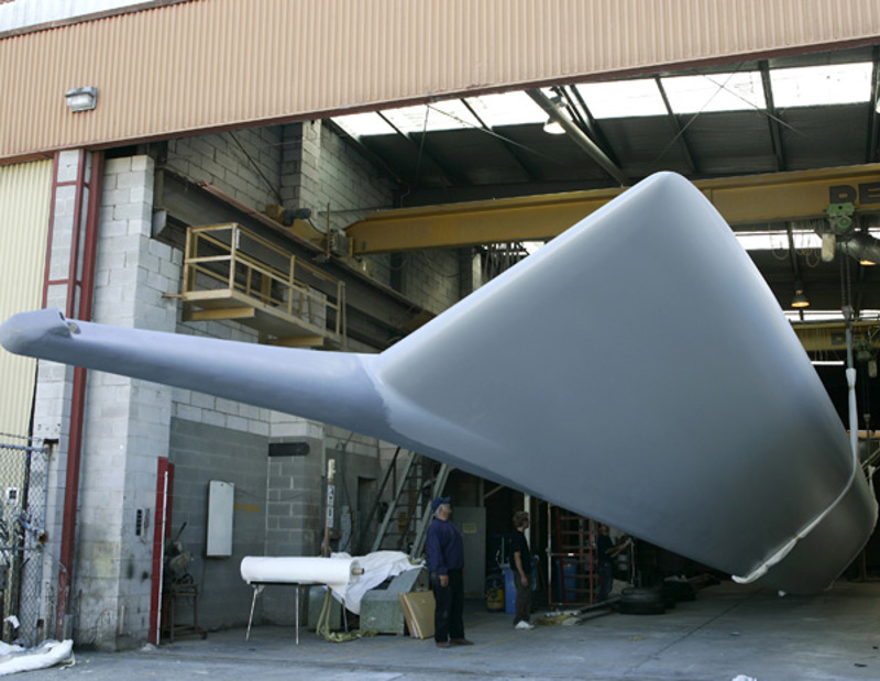 The hull of the new Wild Oats XI being built at McConaghy Boats