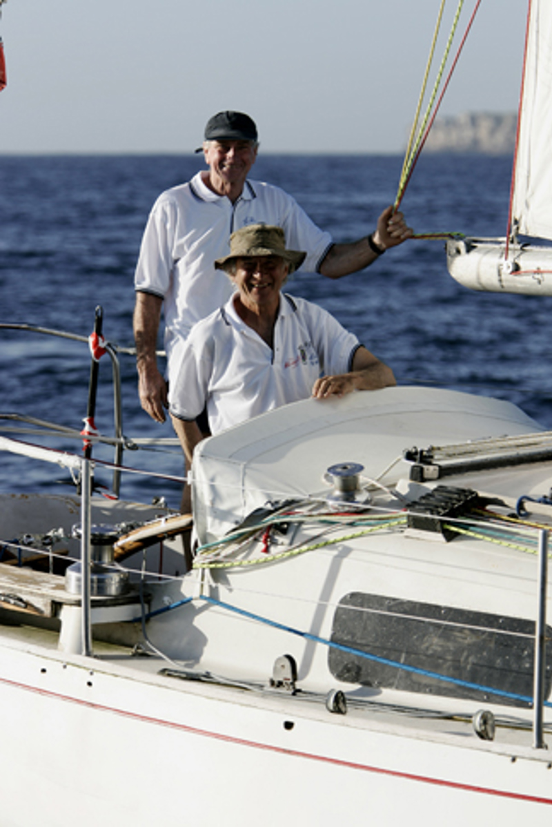 Alex Whitworth (front) and Peter Crozier will speak about their circumnavigation on 14 March at the CYCA
