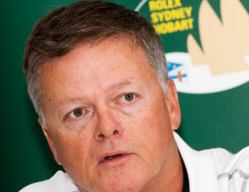 Michael Bellingham Loki's navigator at the post race briefing press conference